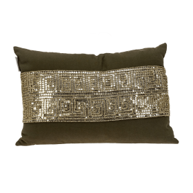 Parkland Collection Misty Transitional Lumbar Throw Pillow (Color: Olive, size: 14" x 20")