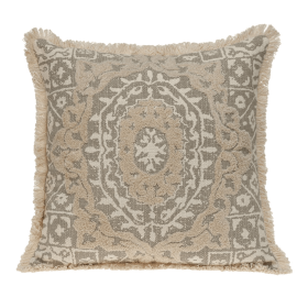 Parkland Collection Abu Transitional Throw Pillow (Color: Beige, size: 18" x 18")