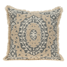 Parkland Collection Abu Transitional Throw Pillow (Color: Beige3, size: 18" x 18")