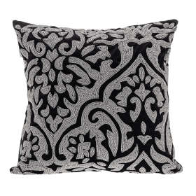 Parkland Collection Carmela Transitional Beaded Throw Pillow (Color: Black, size: 18" x 18")