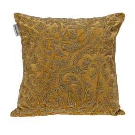 Parkland Collection Carmela Transitional Beaded Throw Pillow (Color: Mustard Yellow, size: 18" x 18")