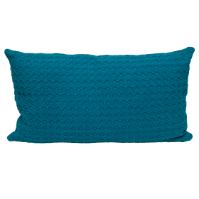 Parkland Collection Transitional Solid Rectangle Pillow (Color: Blue, size: 14" x 26")