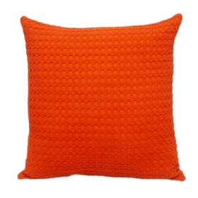 Parkland Collection Transitional Solid Square Pillow (Color: Orange, size: 20" x 20")