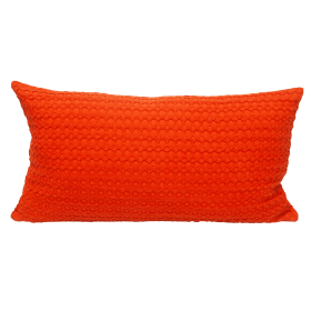 Parkland Collection Transitional Solid Rectangle Pillow (Color: Orange, size: 14" x 26")