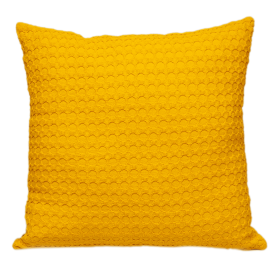 Parkland Collection Transitional Solid Square Pillow (Color: Yellow, size: 20" x 20")