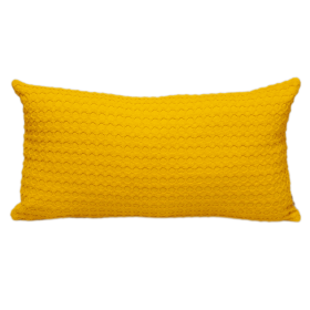 Parkland Collection Transitional Solid Rectangle Pillow (Color: Yellow, size: 14" x 26")