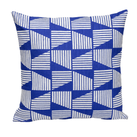 Parkland Collection Geometric Geometric Square 18" x 18" Pillow (Color: Blue, size: 18" x 18")