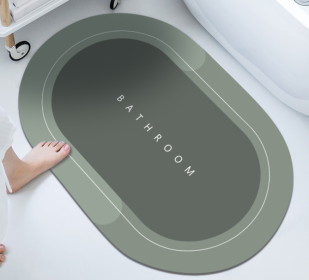 Bathroom Absorbent And Quick-drying Floor Mat (Option: Green-40X60-1PCS)