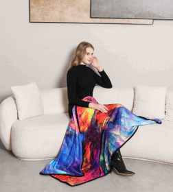 Double-Sided Super Soft Wearable Throw (Color: Sea of Clouds, size: One Size)