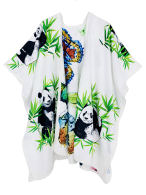 Double-Sided Super Soft Wearable Throw (Color: Panda & Butterfly, size: One Size)