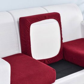 Pure color stretch all-inclusive sofa cover (Option: Wine Red-Big S)