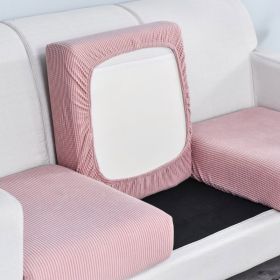 Pure color stretch all-inclusive sofa cover (Option: Dark pink-Big S)