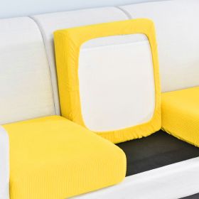 Pure color stretch all-inclusive sofa cover (Option: Lemon yellow-Big XL)