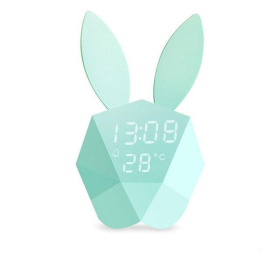 Rabbit Alarm Clock with Temperature Display (Color: Blue)