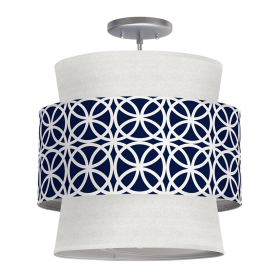 ATLANTA 3 TIERED PENDANT LIGHT (Color: Doilies / Linen Ivory, size: 16")