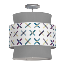 ATLANTA 3 TIERED PENDANT LIGHT (Color: Crisscross / Silk Gunmetal, size: 18")