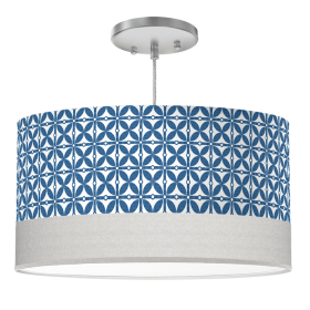 BIG SUR DRUM PENDANT LIGHT (Color: Bellagio / Linen Ivory, size: 16")