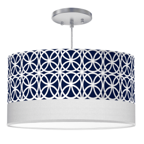 BIG SUR DRUM PENDANT LIGHT (Color: Doilies / Linen Ivory, size: 16")