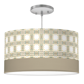 BIG SUR DRUM PENDANT LIGHT (Color: Modern Mosaic / Linen Tan, size: 16")