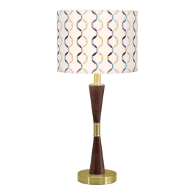 CHARLOTTE TABLE LAMP (Color: Slipmat / Walnut Veneer / Brass)