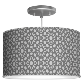 CHICAGO DRUM PENDANT LIGHT (Color: Dahlia in Gray, size: 16")