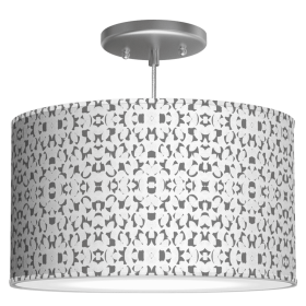 CHICAGO DRUM PENDANT LIGHT (Color: Sand Dollar Gray, size: 16")