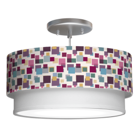 HOLLYWOOD TIERED DRUM PENDANT (Color: High Fidelity, size: 16")