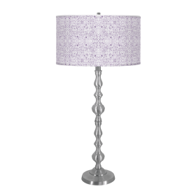 Nashville Buffet Lamp - Silver Base (Color: Poppies in Lavender)