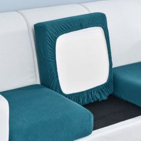 Pure color stretch all-inclusive sofa cover (Option: Emerald green-XL)