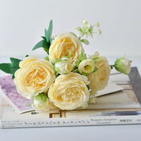 Korean Hand Holding Flowers, Wedding Bouquet, Home Bouquet (Color: Champagne)