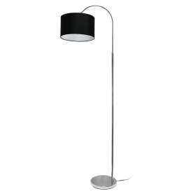 Simple Designs Arched Brushed Nickel Floor Lamp Shade (Color: Black)