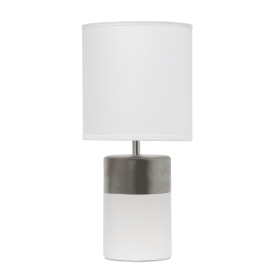 Simple Designs Two Toned Basics Table Lamp (Color: Off white/silver)