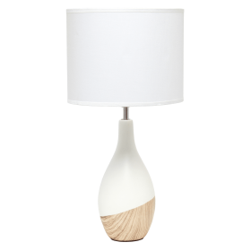 Simple Designs Strikers Basic Table Lamp (Color: Off white/light wood)