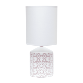 Simple Designs Fresh Prints Table Lamp (Color: White with tan)