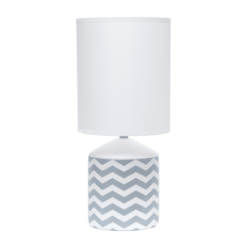 Simple Designs Fresh Prints Table Lamp (Color: White with gray)