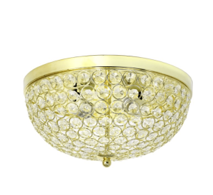 Lalia Home Crystal Glam 2 Light Ceiling Flush Mount (Color: Gold)