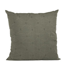 Plutus Slate Grey Kona Embroydery, Some Shine To This Pattern Luxury Throw Pillow (Color: Slate Grey, size: Double sided  24" x 24")