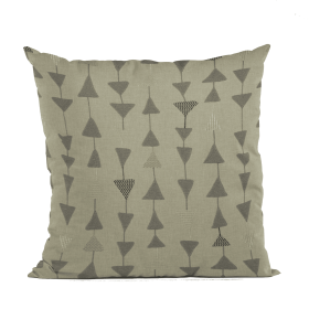 Plutus Pebble Manti Embroydery, Some Of The Triangles Have Metalic Threads Luxury Throw Pillow (Color: Pebble, size: Double sided  20" x 20")