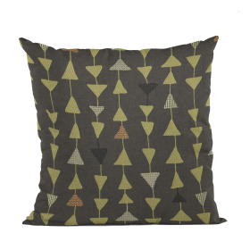 Plutus River Rock Manti Embroydery, Some Of The Triangles Have Metalic Threads Luxury Throw Pillow (Color: River Rock, size: Double sided  18" x 18")