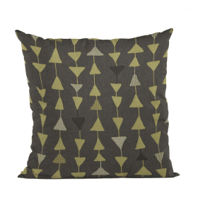 Plutus River Rock Manti Embroydery, Some Of The Triangles Have Metalic Threads Luxury Throw Pillow (Color: River Rock, size: Double sided  22" x 22")