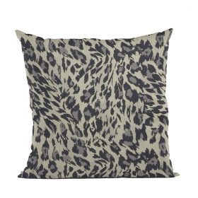 Plutus Granite Cheetah Embroydery Luxury Throw Pillow (Color: Granite, size: Double sided  20" x 20")