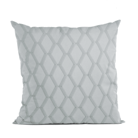 Plutus Silver Diamond Shiny Fabric With Embroydery Luxury Throw Pillow (Color: Silver, size: Double sided  22" x 22")