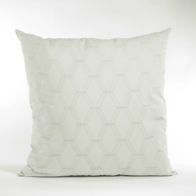 Plutus Vanilla Diamond Shiny Fabric With Embroydery Luxury Throw Pillow (Color: Vanilla, size: Double sided  22" x 22")