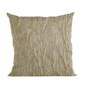 Plutus Golden Yarns Shiny Fabric With Twig Pattern Luxury Throw Pillow (Color: Golden, size: Double sided  20" x 20")