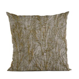 Plutus Patina Yarns Shiny Fabric With Twig Pattern Luxury Throw Pillow (Color: Patina, size: Double sided  20" x 20")