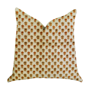 Plutus Rosy Posse Orange and Tan Floral Luxury Throw Pillow (Color: Tan, Orange, size: Double sided  12" x 25")