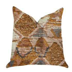 Plutus Mira Oasis Shades of Brown Luxury Throw Pillow (Color: Multi Color, size: Double sided  20" x 20")