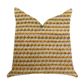 Plutus Hamilton Braid Brown Tones Luxury Throw Pillow (Color: Brown, Orange, size: Double sided  26" x 26")