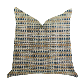 Plutus Peyton Braid Luxury Throw Pillow (Color: Beige, Blue, Brown, size: Double sided  16" x 16")