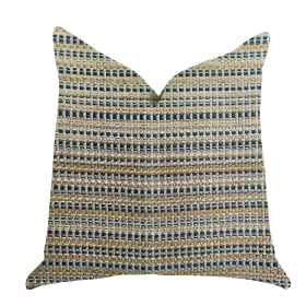 Plutus Peyton Braid Luxury Throw Pillow (Color: Beige, Blue, Brown, size: Double sided  26" x 26")